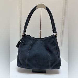 Tignanello suede navy blue shoulder women bag